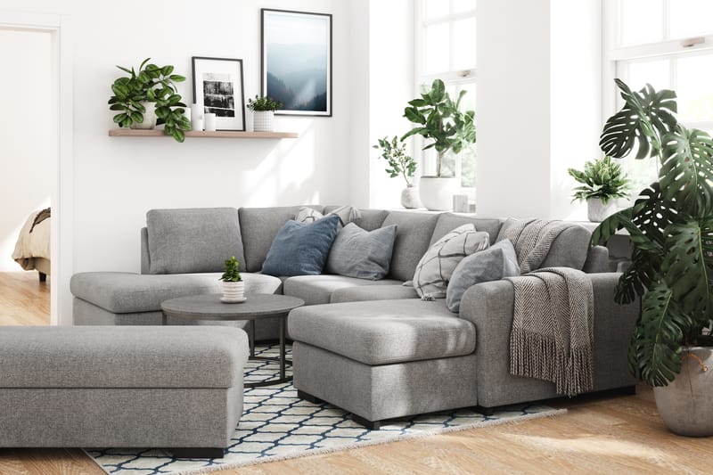 DAWSON U-soffa med Divan Höger Pall - Möbler - Vardagsrum - Soffor - U-soffor