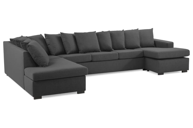 NEW YORK U-soffa XL Divan Höger + Kuddar Svart - Möbler - Vardagsrum - Soffor - U-soffor