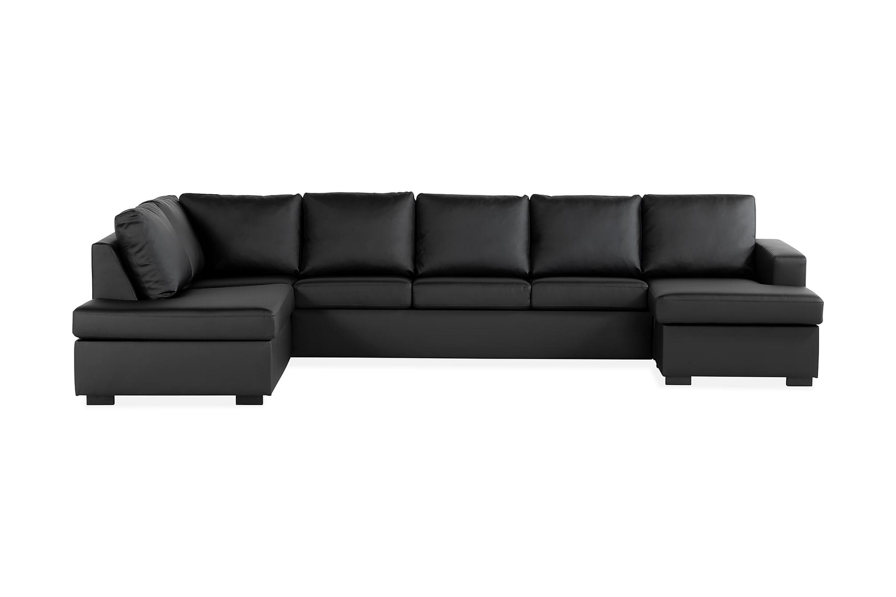 Scandinavian Choice NEW YORK U-soffa XL Divan Höger Svart Konstläder - U-soffor