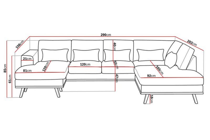 TULSA Compact U-Soffa Sammet Grå - Möbler - Vardagsrum - Soffor - U-soffor