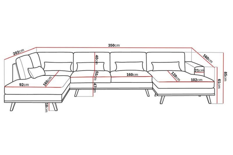 TULSA U-soffa Beige/Ek - Möbler - Vardagsrum - Soffor - U-soffor