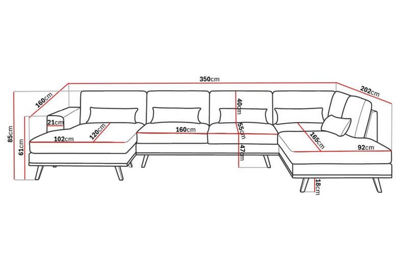 TULSA U-soffa Beige/Ek - Möbler - Vardagsrum - Soffor - U-soffor