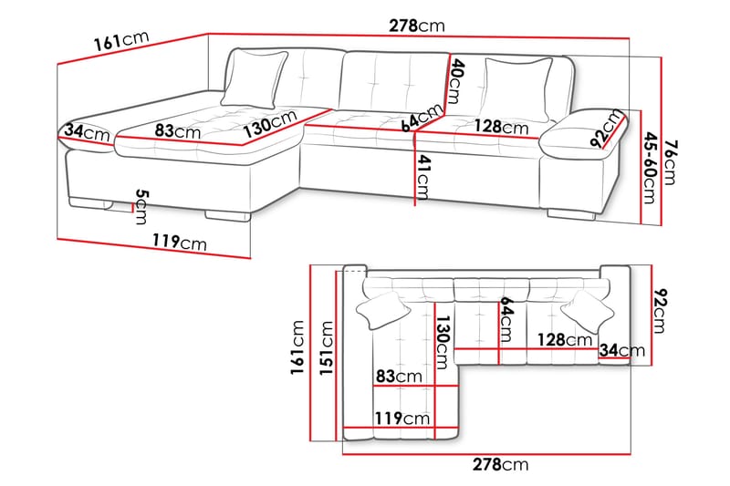 Vananda Soffa med Divan 3-sits - Beige - Möbler - Vardagsrum - Soffor - Divansoffa & schäslong