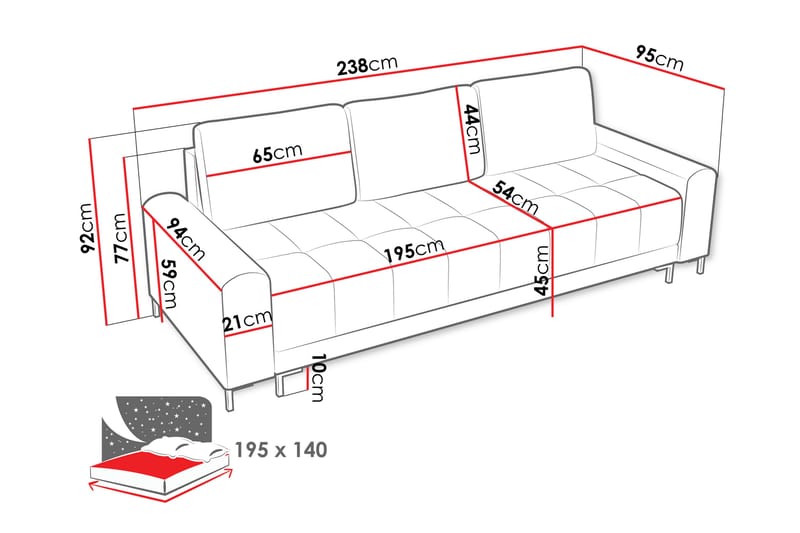 Vilshult Soffa 3-sits - Beige - Möbler - Vardagsrum - Soffor - 3-sits soffor