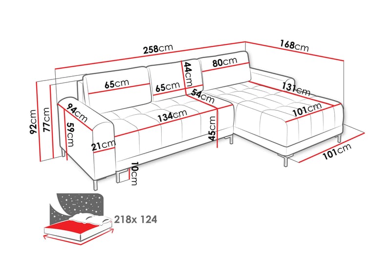 Vilshult Soffa med Divan 3-sits - Beige - Möbler - Vardagsrum - Soffor - Divansoffa & schäslong