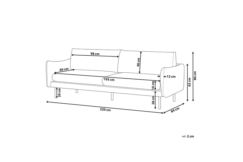 Woodal Soffa 3-sits - Beige/Svart - Möbler - Vardagsrum - Soffor - 3-sits soffor