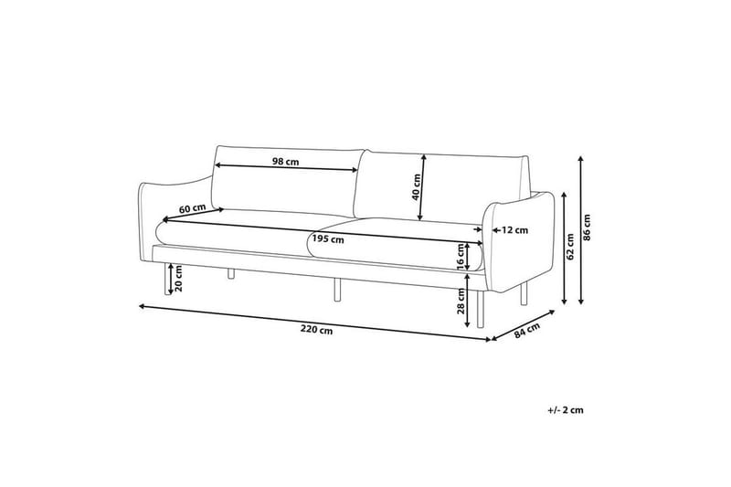 Woodal Soffa 3-sits - Grå/Svart - Möbler - Vardagsrum - Soffor - 3-sits soffor