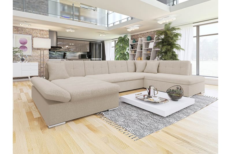 Zumar Soffa med Divan och Schäslong 4-sits - Beige - Möbler - Vardagsrum - Soffor - U-soffor