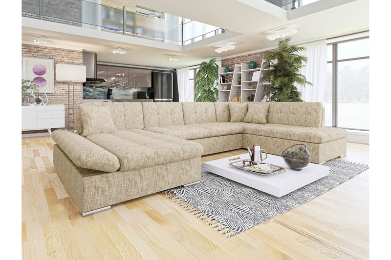 Zumar Soffa med Divan och Schäslong 4-sits - Beige - Möbler - Vardagsrum - Soffor - U-soffor