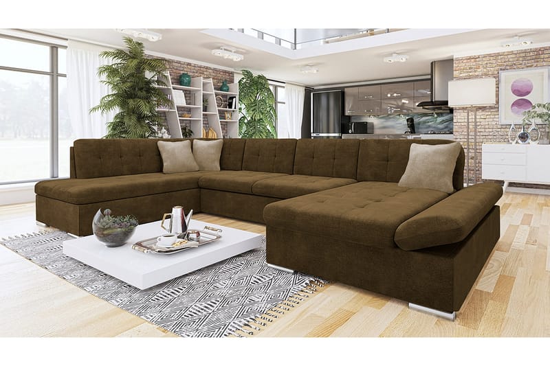 Zumar Soffa med Divan och Schäslong 4-sits - Brun/Beige - Möbler - Vardagsrum - Soffor - U-soffor