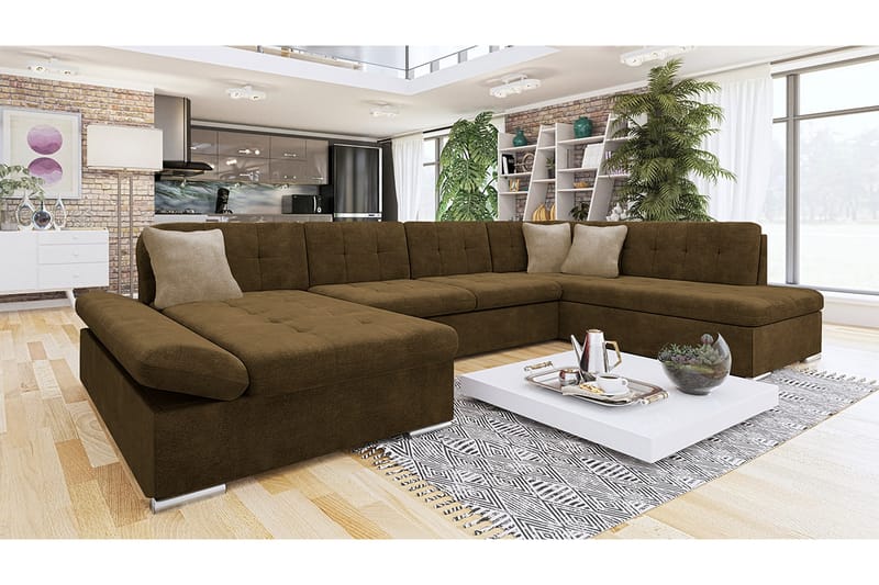 Zumar Soffa med Divan och Schäslong 4-sits - Brun/Beige - Möbler - Vardagsrum - Soffor - U-soffor