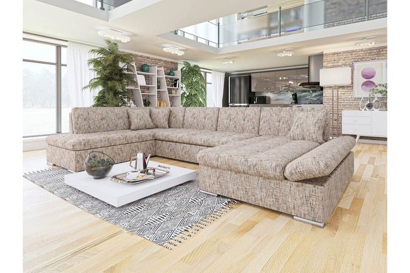 Zumar Soffa med Divan och Schäslong 4-sits - Flerfärgad/Beige - Möbler - Vardagsrum - Soffor - U-soffor