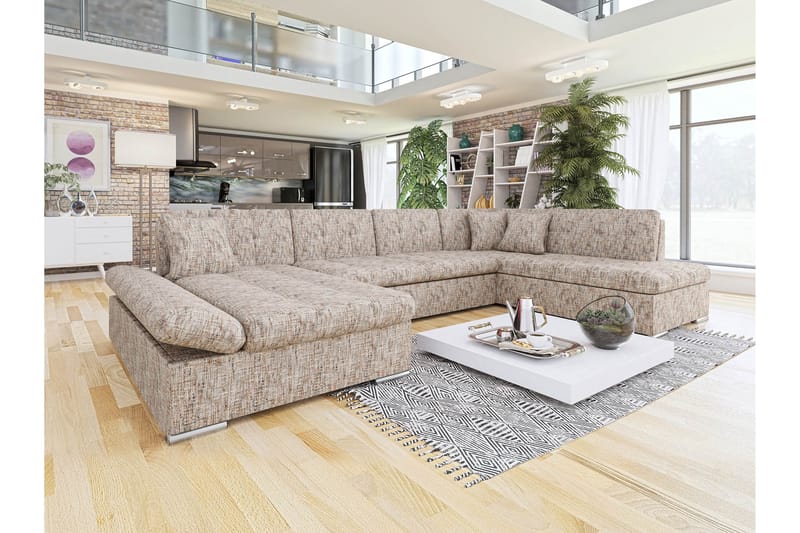 Zumar Soffa med Divan och Schäslong 4-sits - Flerfärgad/Beige - Möbler - Vardagsrum - Soffor - U-soffor