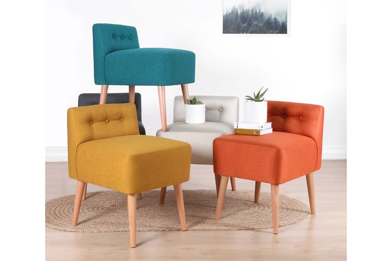 Anaro Sittpuff 43 cm Rektangulär Orange - Möbler - Vardagsrum - Stolar & sittmöbler - Sittpuff