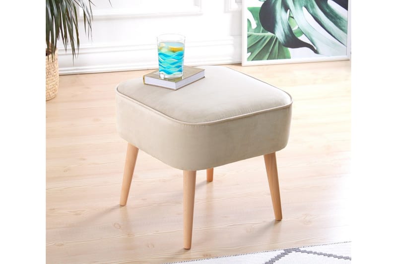 Anaro Sittpuff 45 cm Rektangulär Beige - Möbler - Vardagsrum - Stolar & sittmöbler - Sittpuff