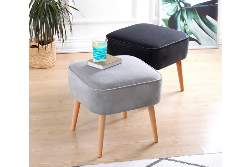 Anaro Sittpuff 45 cm Rektangulär Ljusgrå - Möbler - Vardagsrum - Stolar & sittmöbler - Sittpuff