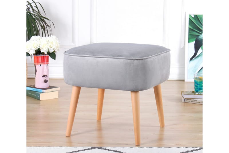 Anaro Sittpuff 45 cm Rektangulär Ljusgrå - Möbler - Vardagsrum - Stolar & sittmöbler - Sittpuff