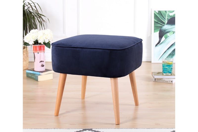 Anaro Sittpuff 45 cm Rektangulär Marinblå - Möbler - Vardagsrum - Stolar & sittmöbler - Sittpuff