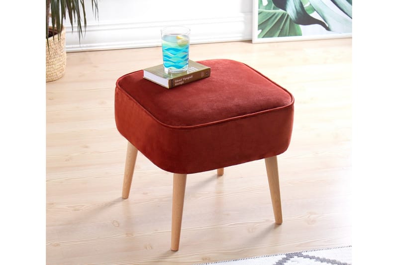 Anaro Sittpuff 45 cm Rektangulär Röd - Möbler - Vardagsrum - Stolar & sittmöbler - Sittpuff