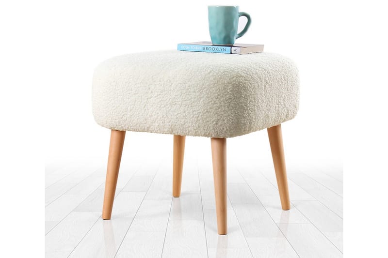 Anaro Sittpuff 45 cm Rektangulär Vit - Möbler - Vardagsrum - Stolar & sittmöbler - Sittpuff