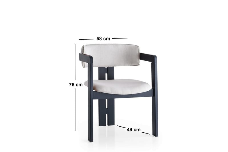 Diontae Karmstol Cream/Svart - Möbler - Vardagsrum - Stolar & sittmöbler - Karmstolar