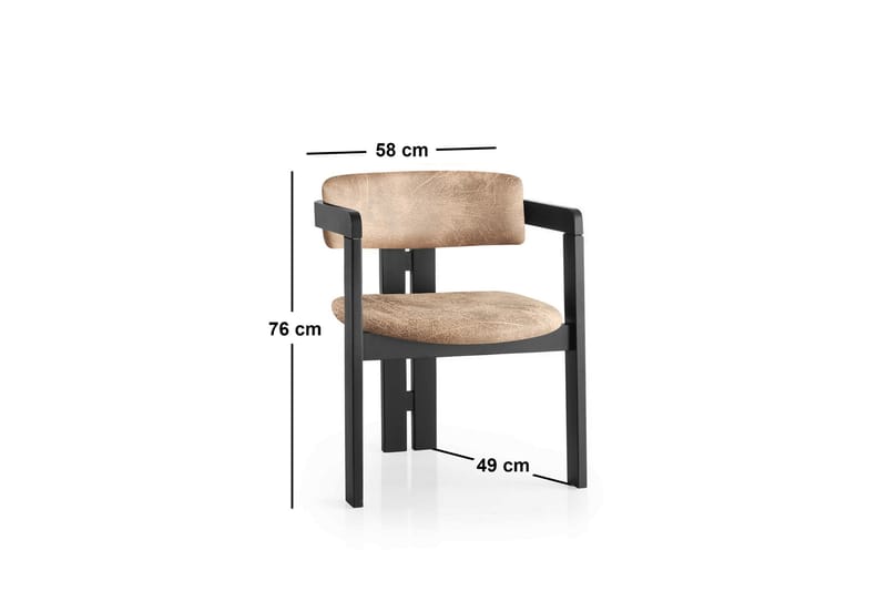 Diontae Karmstol Svart/Beige - Möbler - Vardagsrum - Stolar & sittmöbler - Karmstolar