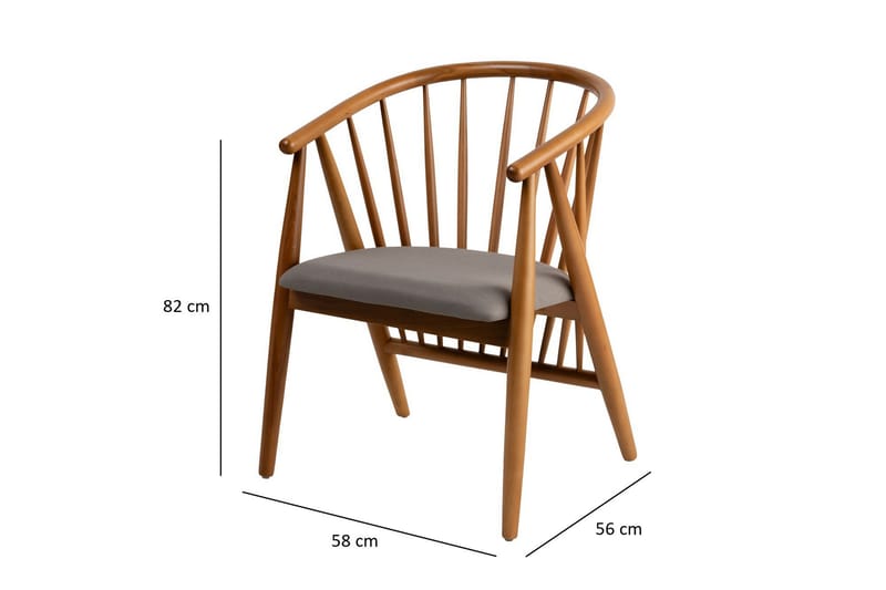 Dwain Karmstol Ek/Grå - Möbler - Vardagsrum - Stolar & sittmöbler - Karmstolar