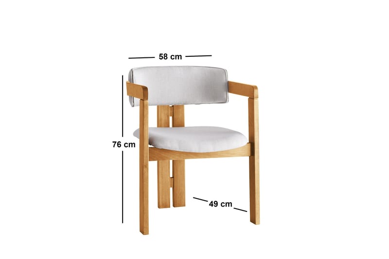 Dylana Karmstol Cream/Ek - Möbler - Vardagsrum - Stolar & sittmöbler - Karmstolar