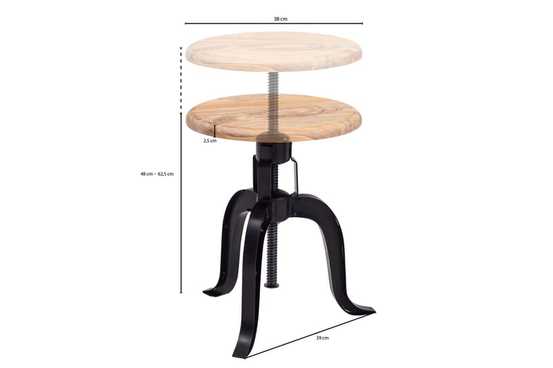 Goyala Sittpall - Antracit/Brun - Möbler - Vardagsrum - Stolar & sittmöbler - Pallar