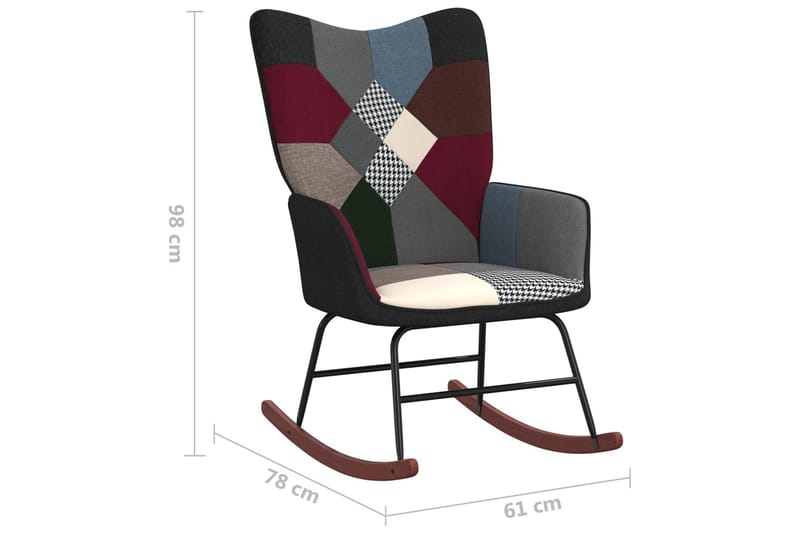 Gungstol med fotpall tyg lapptäcke - Flerfärgad - Möbler - Vardagsrum - Stolar & sittmöbler - Snurrstolar & gungstolar