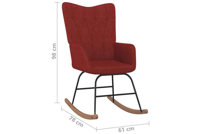 Gungstol vinröd tyg - Röd - Möbler - Vardagsrum - Stolar & sittmöbler - Snurrstolar & gungstolar