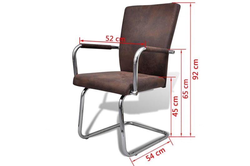 Fribärande matstolar 2 st brun leathaire - Brun - Möbler - Vardagsrum - Stolar & sittmöbler - Karmstolar