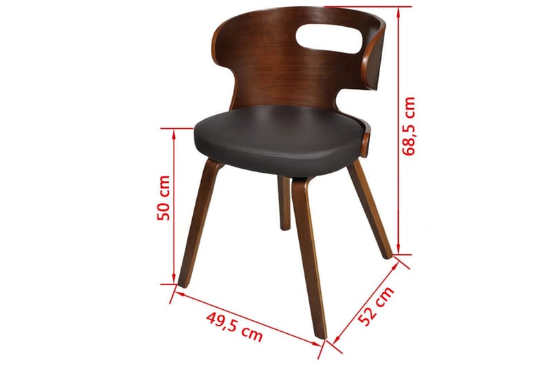 Matstolar 4 st brun böjträ och konstläder - Brun - Möbler - Vardagsrum - Stolar & sittmöbler - Karmstolar