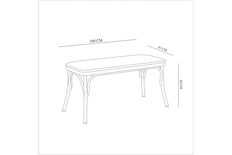 OLIVER Sittbänk 100x41 cm Svart - Sittbänk