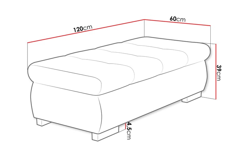 Cerys Fotpall 60 cm - Blå - Möbler - Vardagsrum - Stolar & sittmöbler - Pallar - Fotpall