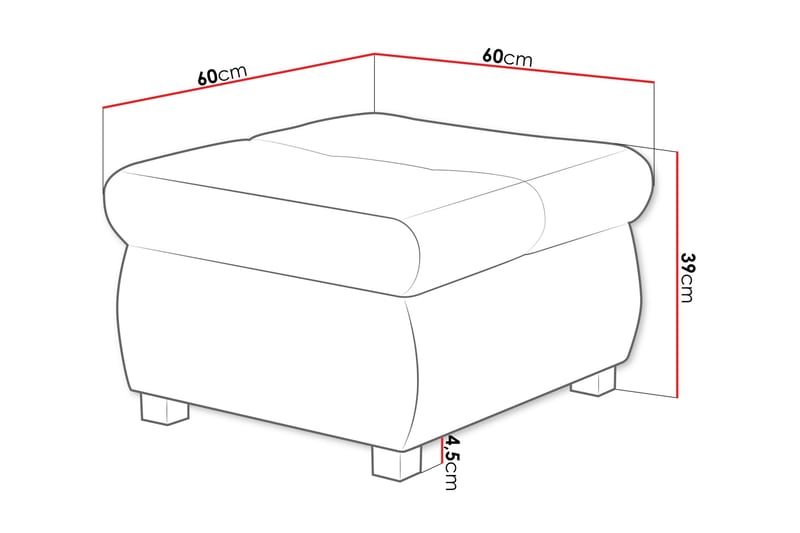 Cerys Fotpall 60 cm - Blå - Möbler - Vardagsrum - Stolar & sittmöbler - Pallar - Fotpall