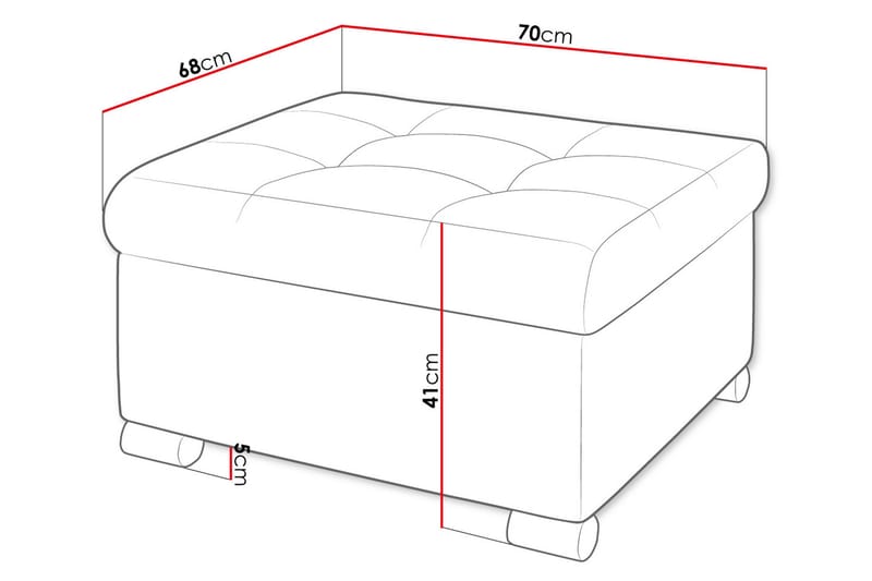 Dynir Fotpall 68 cm - Beige - Möbler - Vardagsrum - Stolar & sittmöbler - Pallar - Fotpall