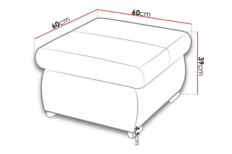 Cerys Fotpall 60 cm Grå - Möbler - Vardagsrum - Stolar & sittmöbler - Pallar - Fotpall