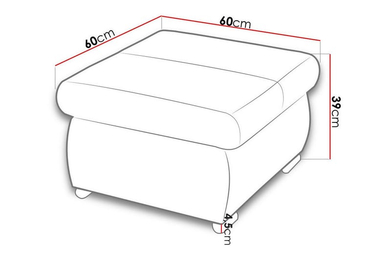 Cerys Fotpall 60 cm Grå - Möbler - Vardagsrum - Stolar & sittmöbler - Pallar - Fotpall