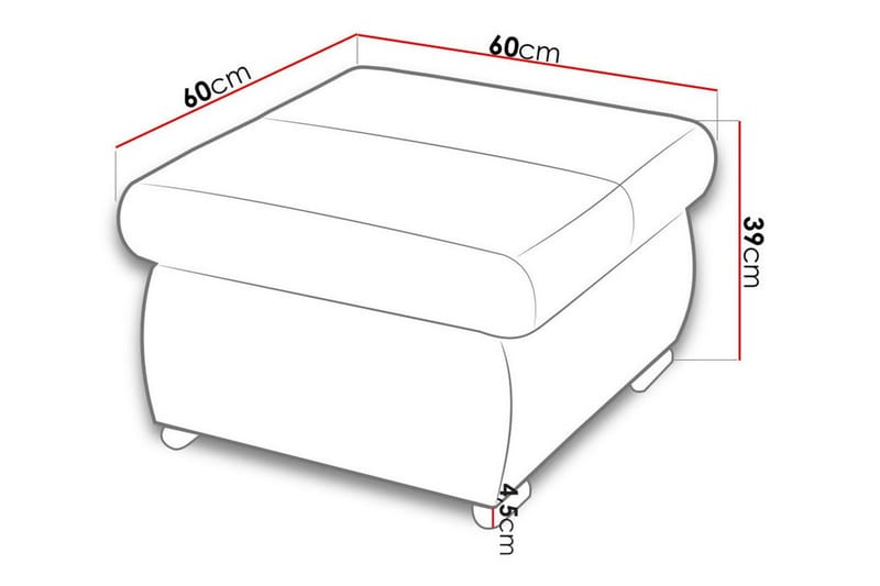 Cerys Fotpall 60 cm Grå - Möbler - Vardagsrum - Stolar & sittmöbler - Pallar - Fotpall