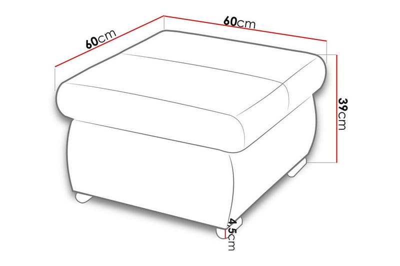 Cerys Fotpall 60 cm Gul - Möbler - Vardagsrum - Stolar & sittmöbler - Pallar - Fotpall