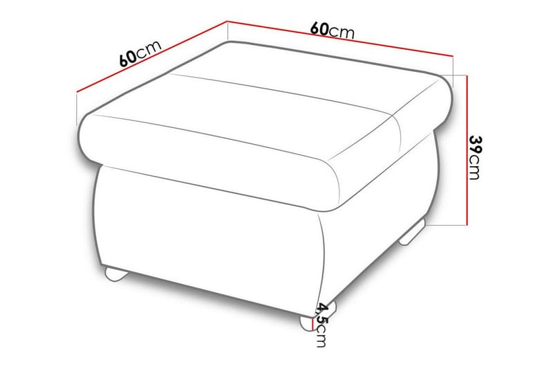 Cerys Fotpall 60 cm Ljusgrön - Möbler - Vardagsrum - Stolar & sittmöbler - Pallar - Fotpall