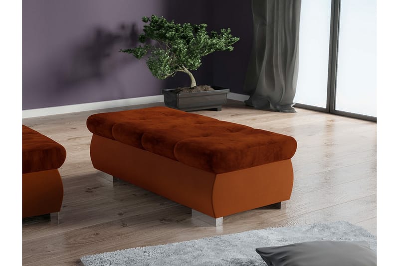 Cerys Fotpall 60 cm Mörk Orange - Möbler - Vardagsrum - Stolar & sittmöbler - Pallar - Fotpall