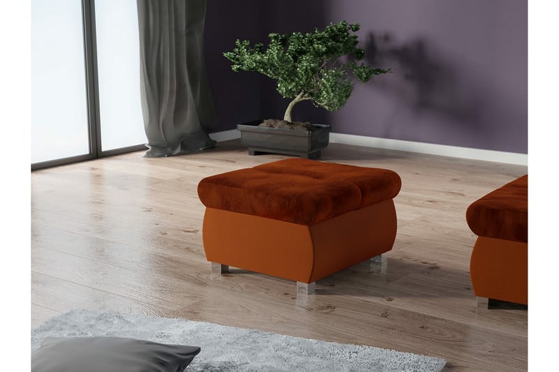 Cerys Fotpall 60 cm Mörk Orange - Möbler - Vardagsrum - Stolar & sittmöbler - Pallar - Fotpall