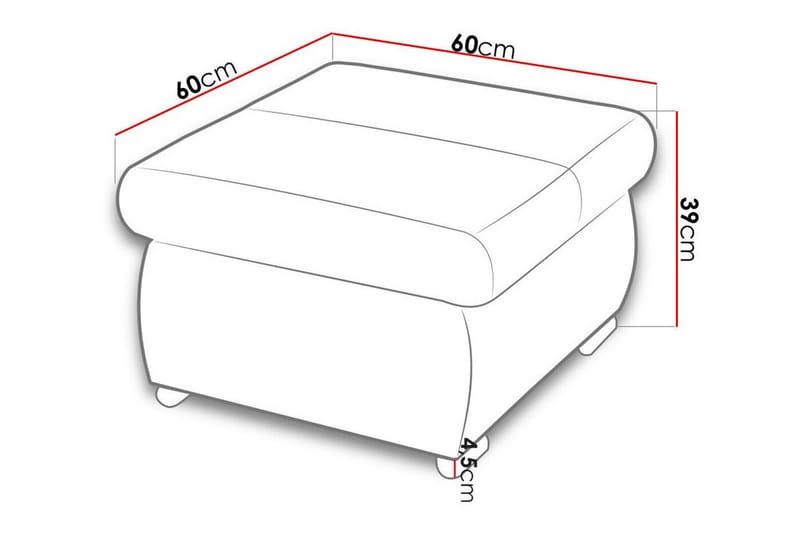 Cerys Fotpall 60 cm Mörkbrun - Möbler - Vardagsrum - Stolar & sittmöbler - Pallar - Fotpall