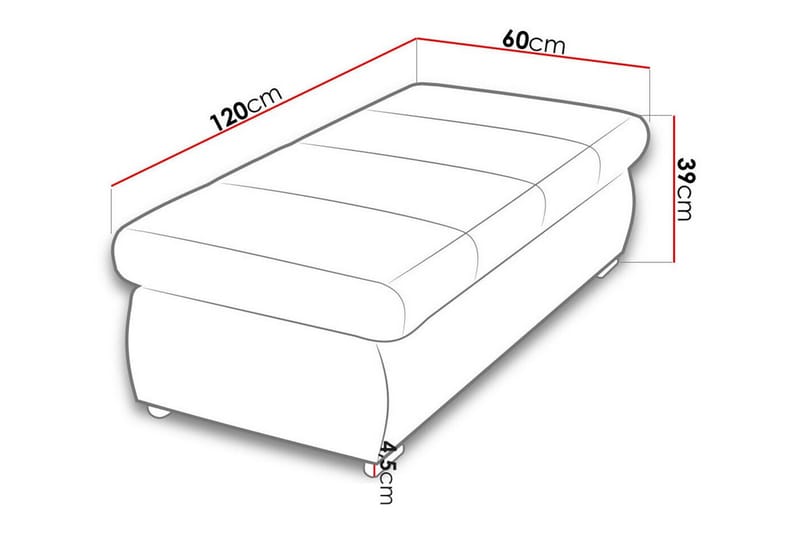 Cerys Fotpall 60 cm Röd/Svart - Möbler - Vardagsrum - Stolar & sittmöbler - Pallar - Fotpall