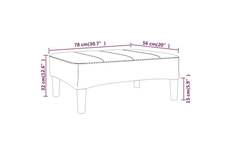 Fotpall grön 78x56x32 cm tyg - Grön - Möbler - Vardagsrum - Stolar & sittmöbler - Pallar - Fotpall