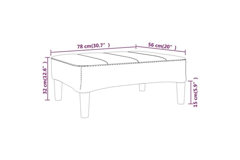 Fotpall gul 78x56x32 cm tyg - Gul - Möbler - Vardagsrum - Stolar & sittmöbler - Pallar - Fotpall