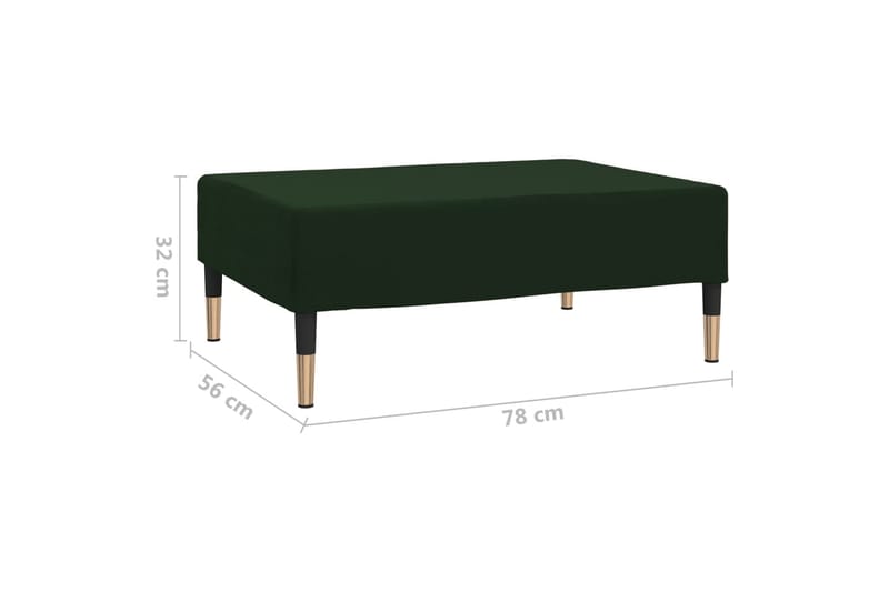 Fotpall mörkgrön 78x56x32 cm sammet - Mörkgrön - Möbler - Vardagsrum - Stolar & sittmöbler - Pallar - Fotpall