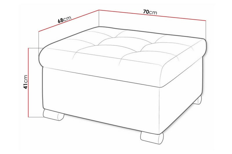 Fotpall Trefor 68 cm - Möbler - Vardagsrum - Stolar & sittmöbler - Pallar - Fotpall